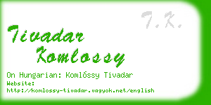 tivadar komlossy business card
