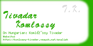 tivadar komlossy business card